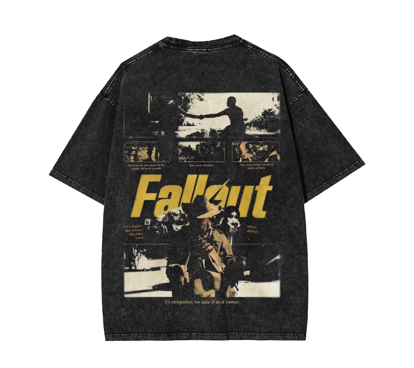 FALLOUT Double Printed Unisex Washed Cotton men T-Shirt [TPR] - Image 3